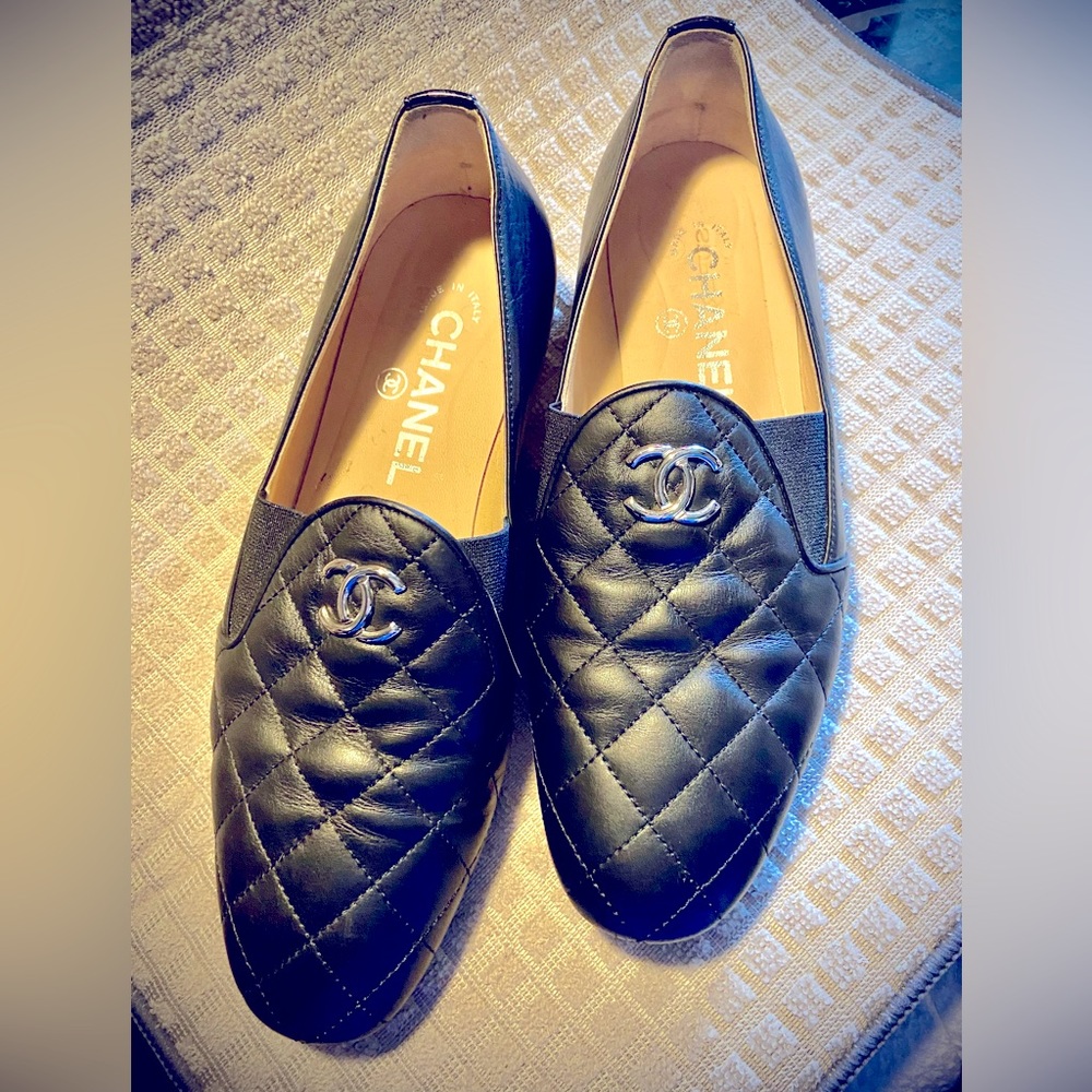 CHANEL 2013 Excellent Vintage Quilted super soft Lambskin Leather Loafers.US sz6 - Picture 4 of 16